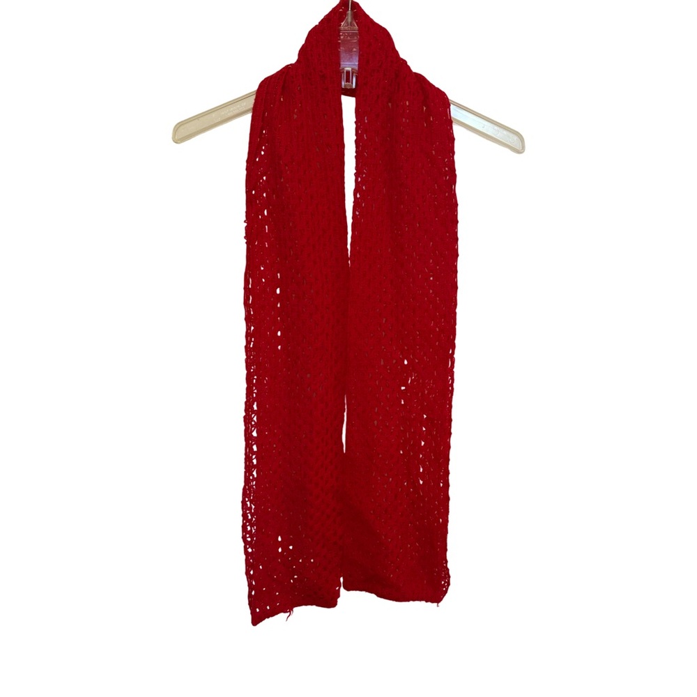 Vibrant Red Knit Scarf
